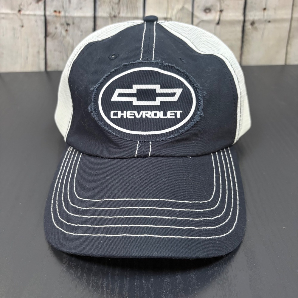 Tee Luv Chevrolet Trucker Hat Navy Blue White Mesh Snapback Chevy Logo Cap
